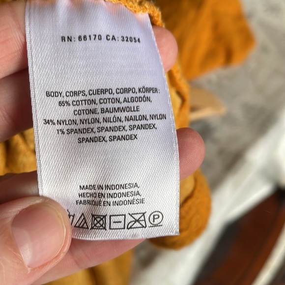 Anthropologie • mustard textured swing top • size S - Picture 7 of 8